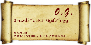 Orszáczki György névjegykártya