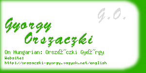 gyorgy orszaczki business card